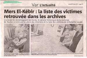 MERS EL KEBIR CIMETIERE MILITAIRE ARCHIVES RETROUVEES AOUT 2011   (1)
